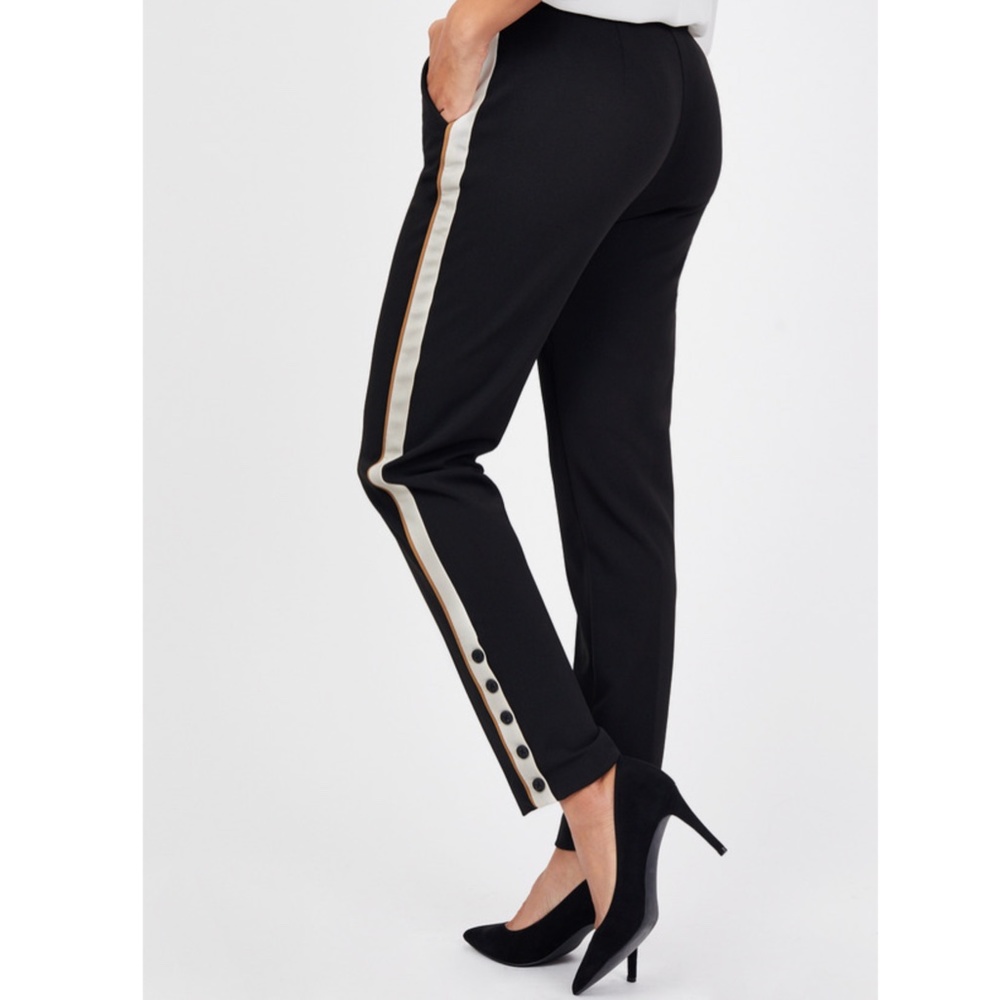 Calvin Klein Side-Striped Button Pants Size 6 - Picture 2 of 8